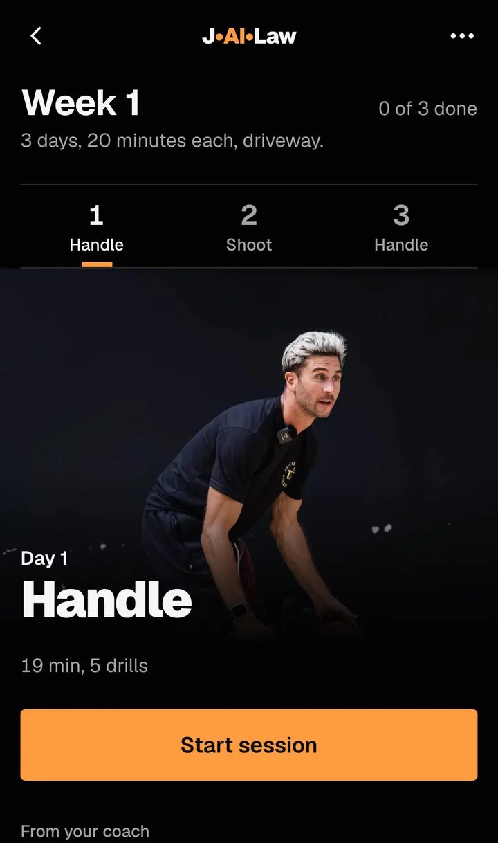 The J•AI•Law Trainer on a phone: a 3 day, 20 minute week with drill videos for each day