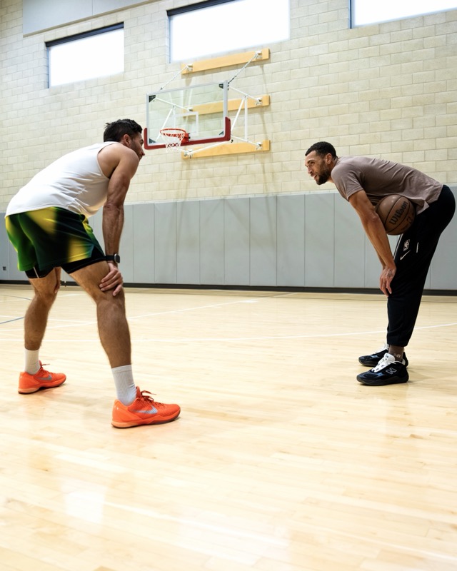 Training at an NBA practice facility